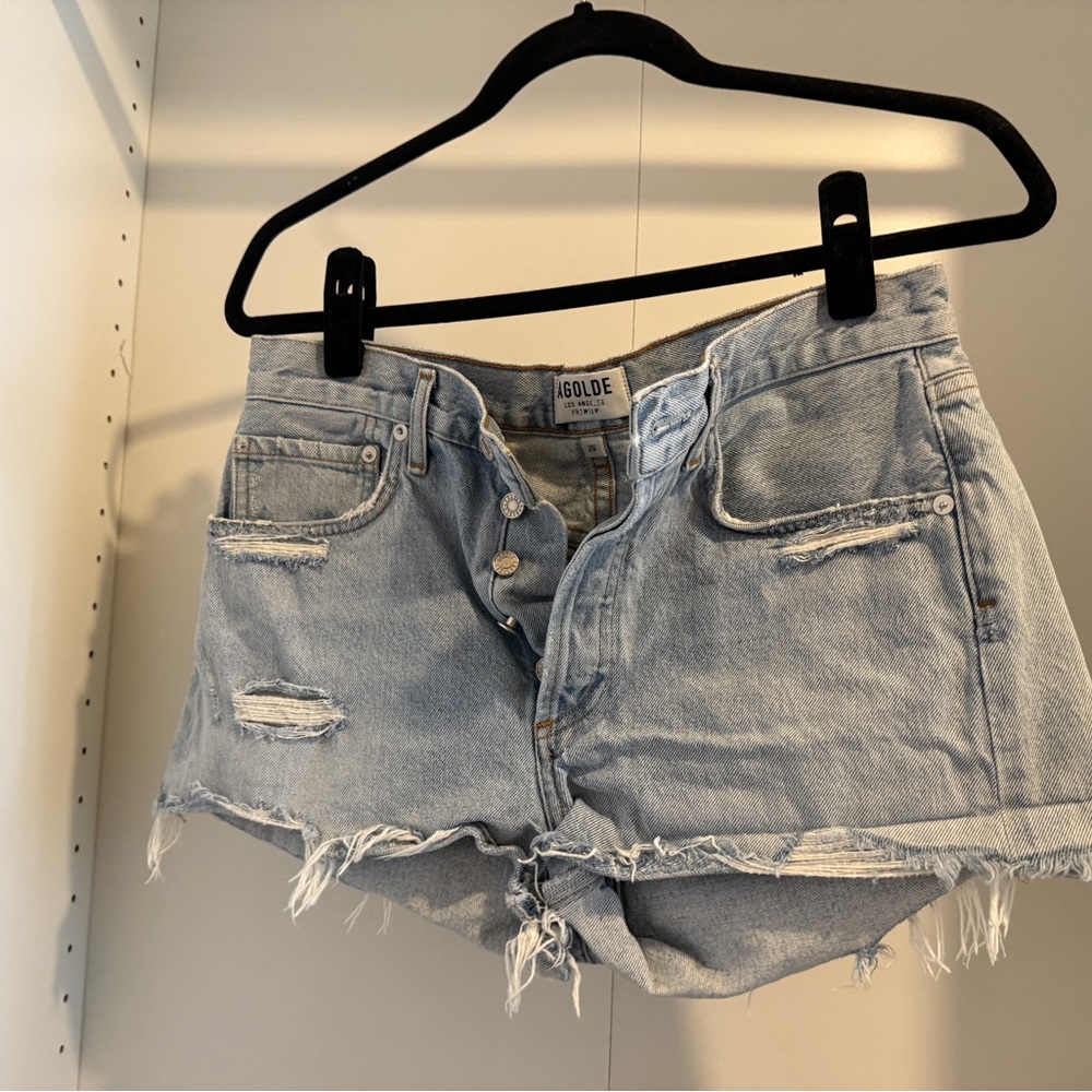 AGOLDE Women's Light Blue Denim Shorts